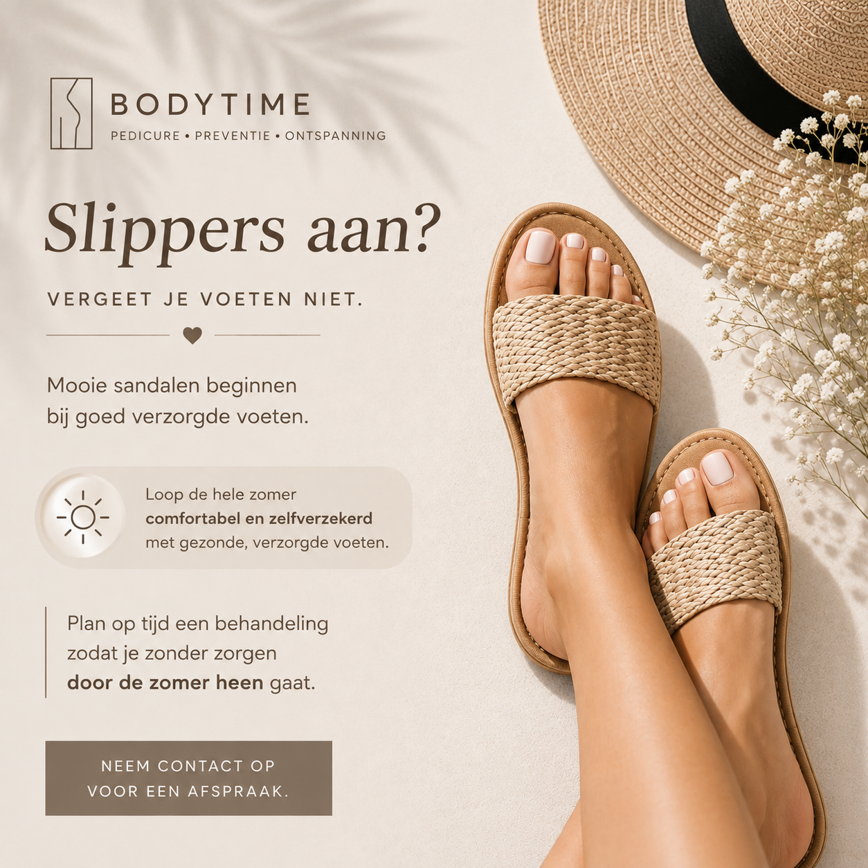 Verzorgde voeten in sandalen